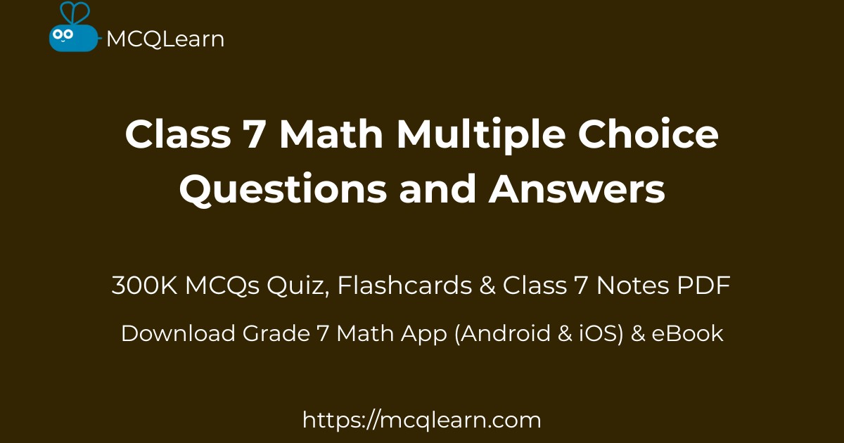 Math Multiple Choice Questions Grade 7